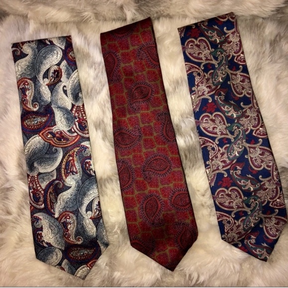 PIERRE BALMAIN Set of 3 Paisley Patterned Silk Tie - Picture 1 of 8